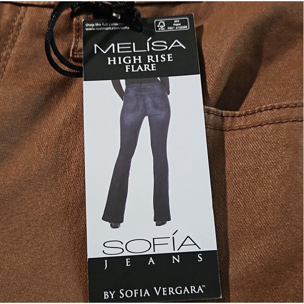 Sofia Jeans Women Melisa Flare High Rise Coated Pants, 33.5" Inseam Sz 16 NEW - Picture 2 of 15